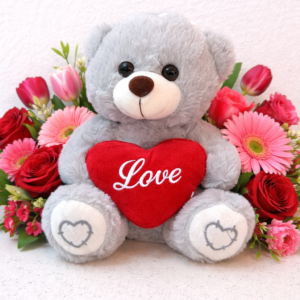 Plush Teddy Bear Add-On 20cm Grey